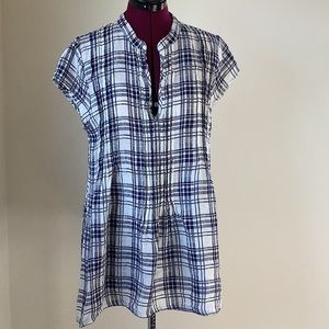 CP Shades Regina Cap Sleeve Linen Tunic River S